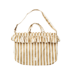 Sac Porté Épaule À Volants Beige Rayé