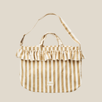 Sac Porté Épaule À Volants Beige Rayé