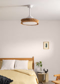 Wind Clear Rattan M - Ventilador De Techo Silencioso Aspas Retráctiles Con Iluminación LED - Trenzado