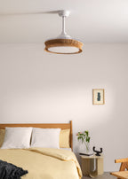 Wind Clear Rattan M - Ventilador De Techo Silencioso Aspas Retráctiles Con Iluminación LED - Trenzado
