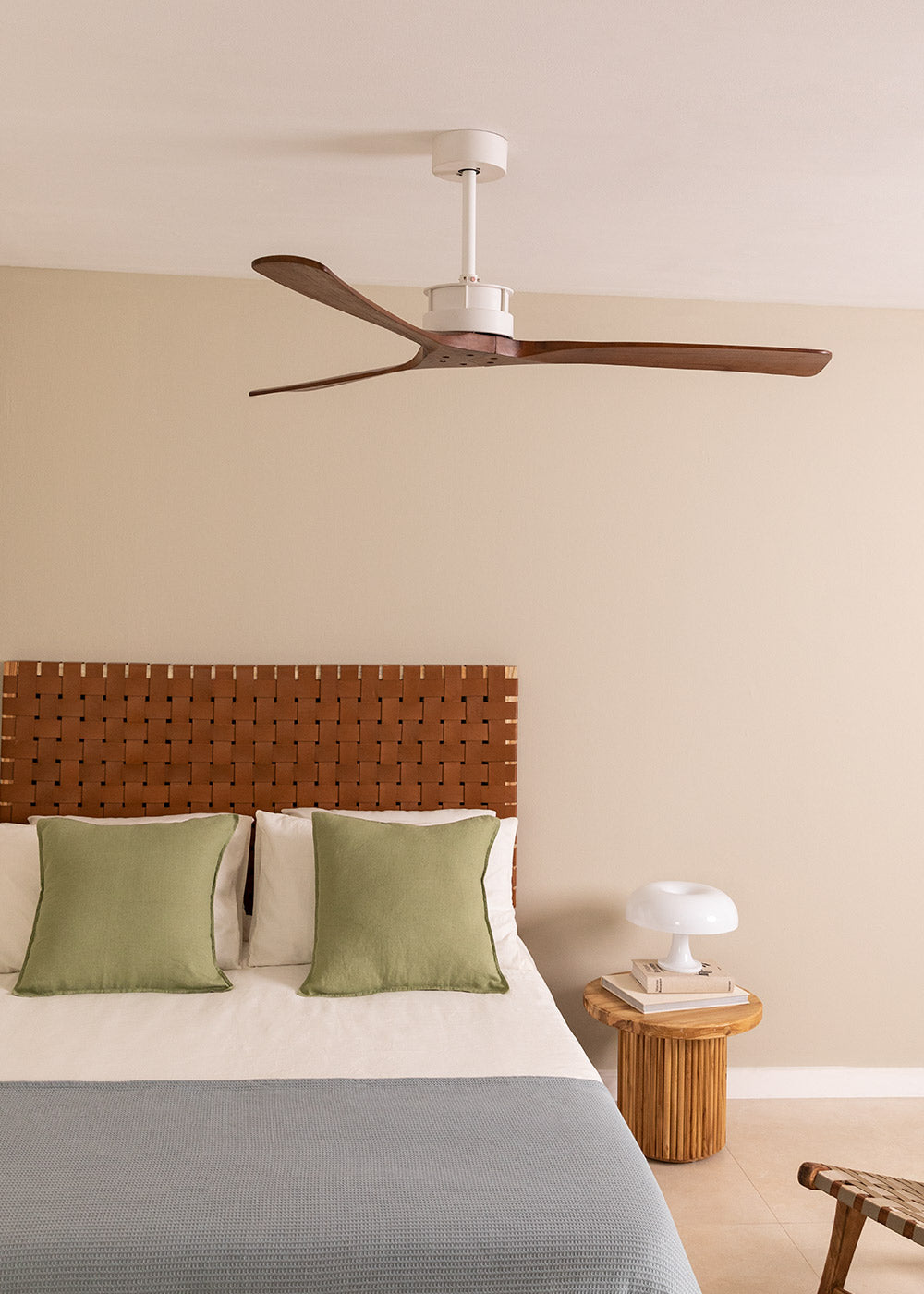 Wind Large DC - Silent XL 40W Ceiling Fan - White/Dark Wood