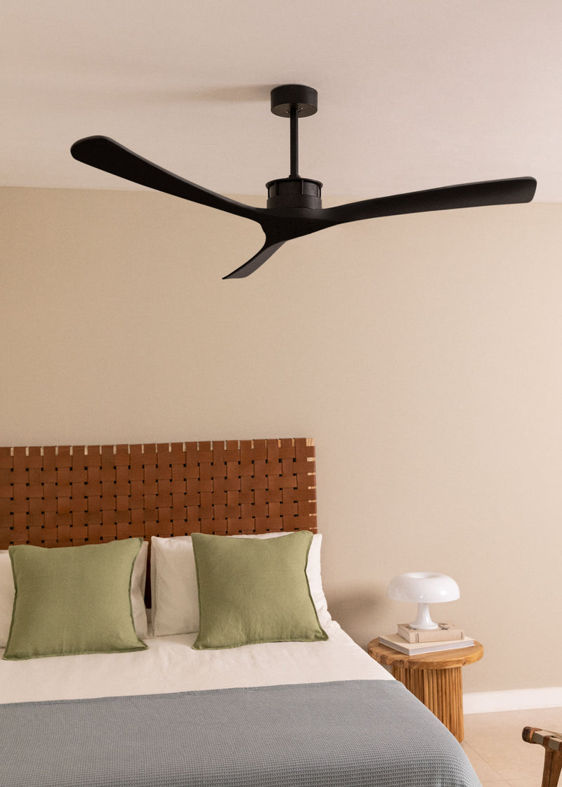 Wind Large DC - Ventilador de techo Wifi XL silencioso de 40 W - Negro