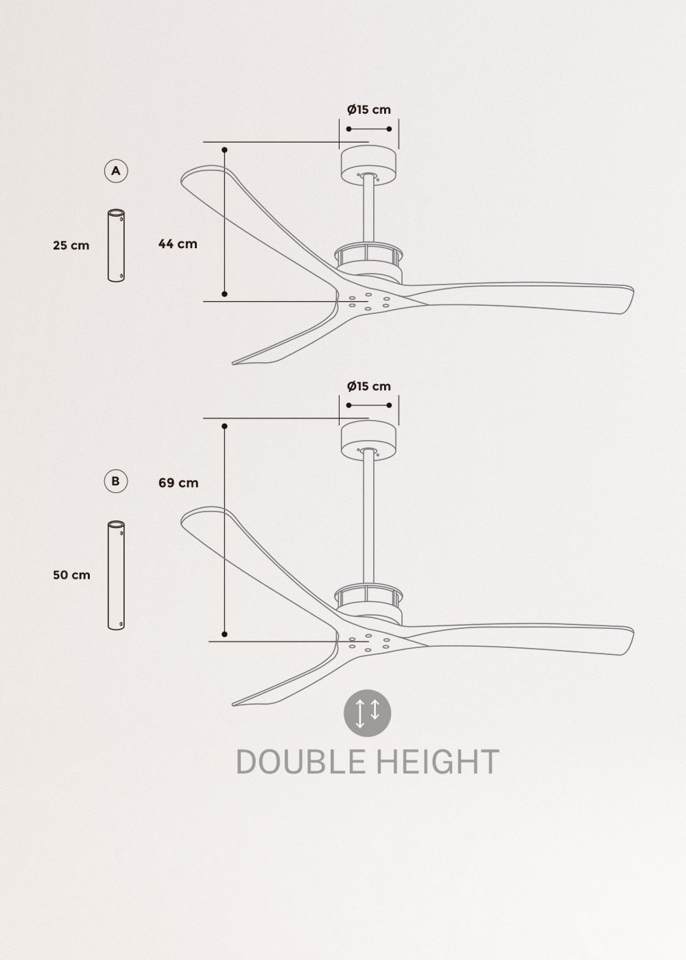 Wind Large DC - Silent XL 40W Ceiling Fan - White/Dark Wood
