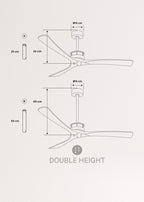 Wind Large DC - Silent XL 40W Ceiling Fan - White/Dark Wood