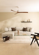 Wind Large DC - 40W Silent XL Wifi Ceiling Fan - White and Dark Wood
