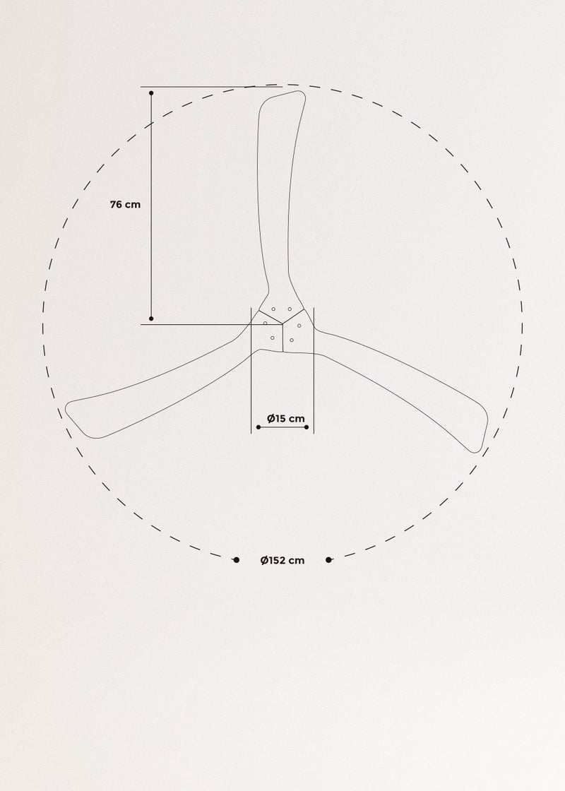 Wind Large DC - 40W Silent XL Wifi Ceiling Fan - White and Dark Wood