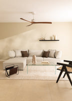 Wind Large DC - Silent XL 40W Ceiling Fan - White/Dark Wood