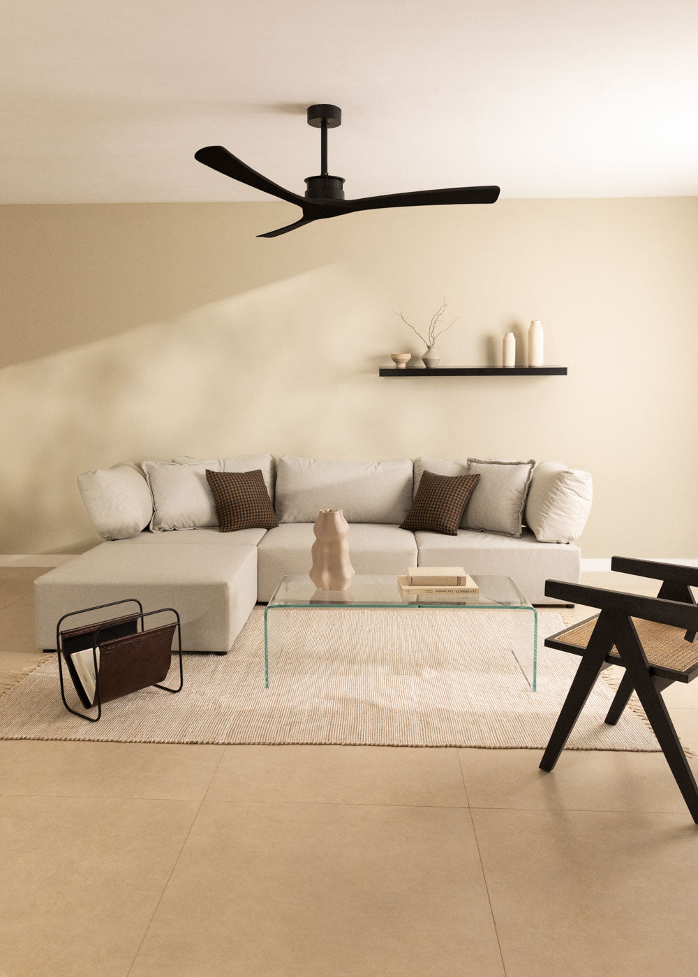 Wind Large DC - 40W Silent XL Ceiling Fan - Black