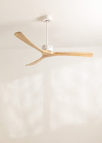 Wind Large DC - Silent XL Wi-Fi 40W Ceiling Fan - White & Natural Wood