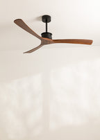 Wind Large DC - Silent XL 40W Ceiling Fan - Black & Dark Wood