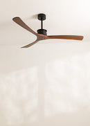 Wind Large DC - Ventilador de techo Silent XL de 40 W - Negro y madera oscura