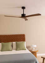 Wind Large DC - Ventilador De Techo 40W Silent XL Wifi - Negro y Madera Oscura