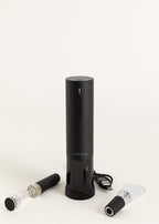 Wine Opener Steel - Electric Corkscrew with Accessories - Black
