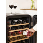 Winecooler Retro XL - Refroidisseur À Vin Électrique De Style Rétro Pour 45 Bouteilles - Noir