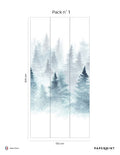 Winter Forest Mural - Snow Blue