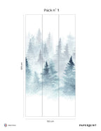 Winter Forest Mural - Snow Blue