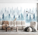 Fresque Winter Forest - Bleu Neige