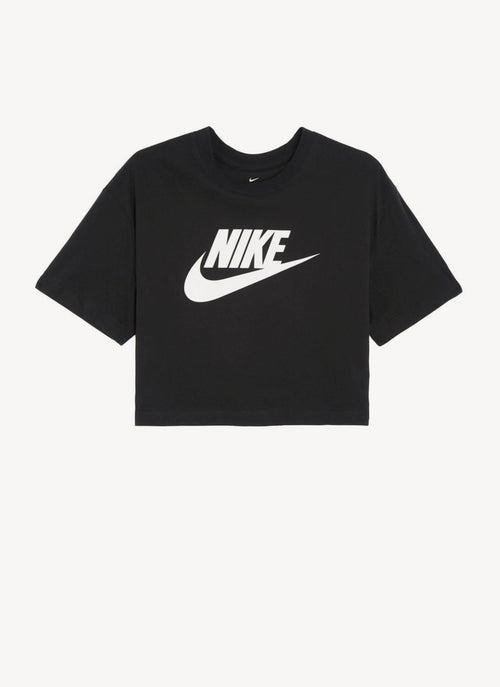 Nike - Tee-Shirt Cropped Essential - Black,White - Femme