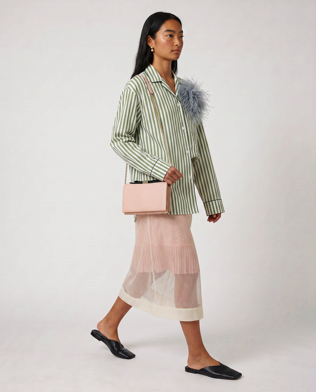 Bolso See By Chloé Wallet On Chain De Piel Granulada Rosa Pastel