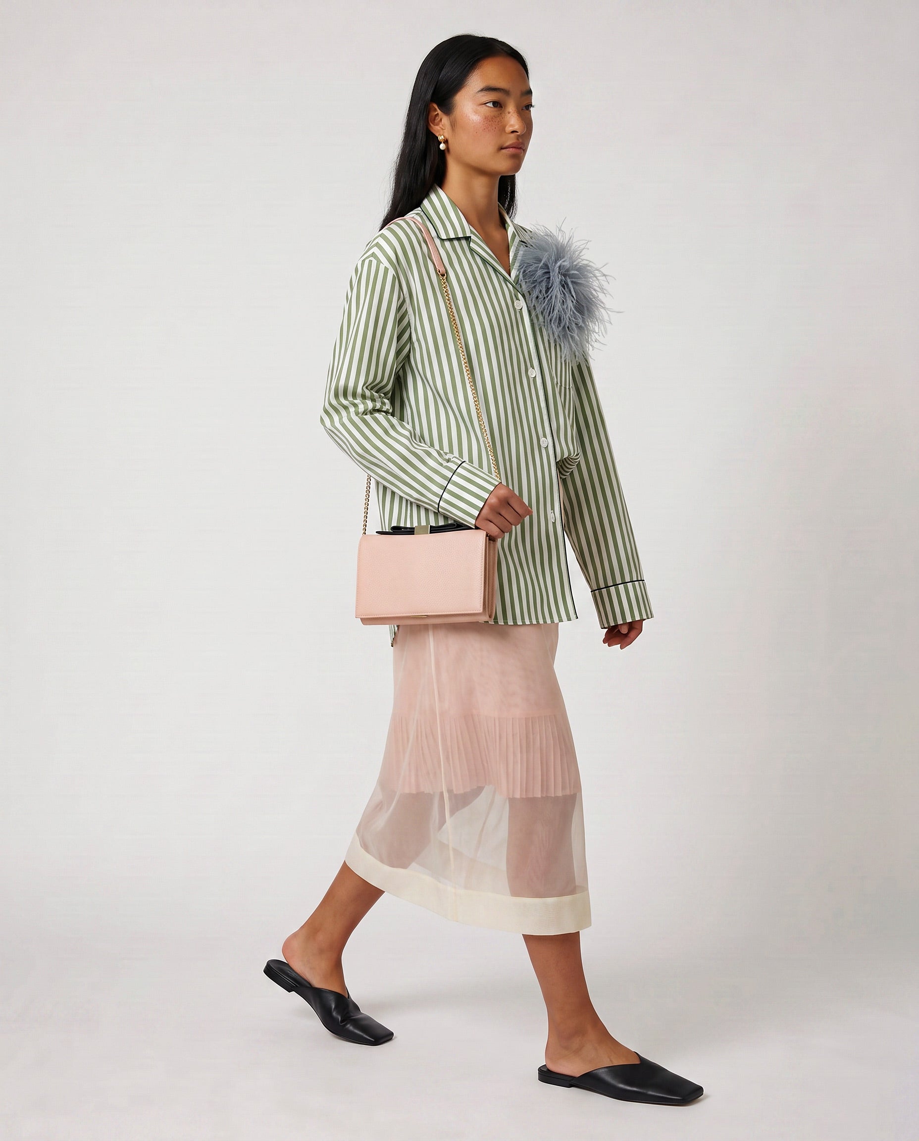 Bolso See By Chloé Wallet On Chain De Piel Granulada Rosa Pastel