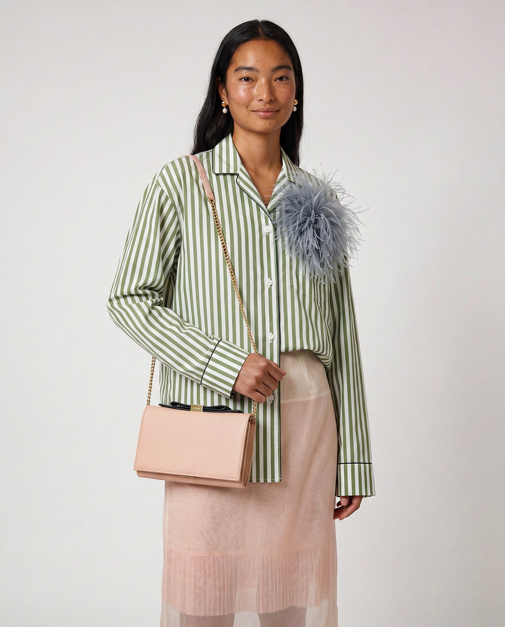 Bolso See By Chloé Wallet On Chain De Piel Granulada Rosa Pastel