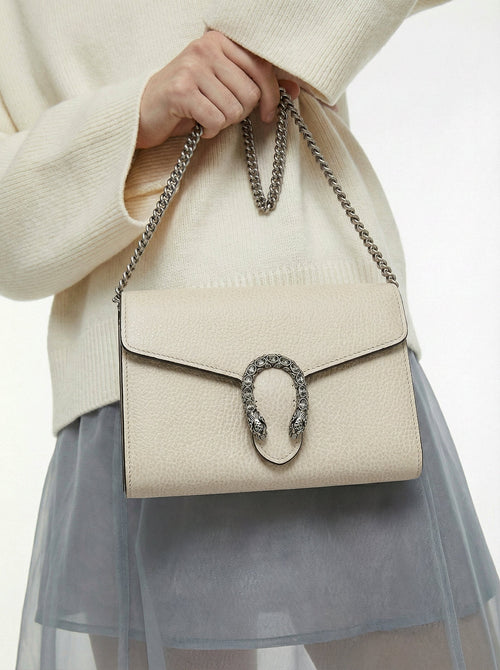 Dionysus Wallet On Chain Gucci White