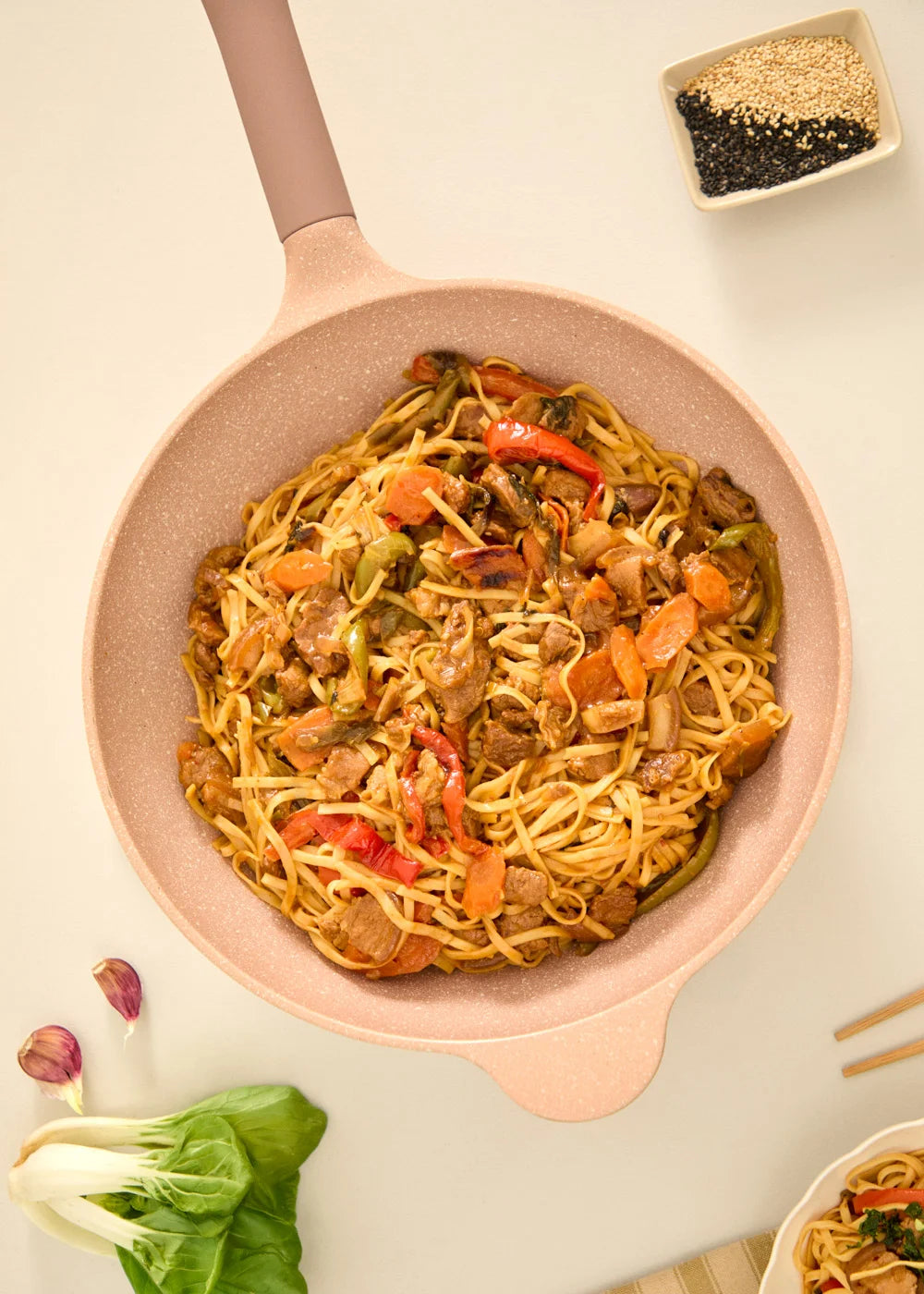 Wok Studio - Wok de aluminio fundido con revestimiento cerámico - Salvia
