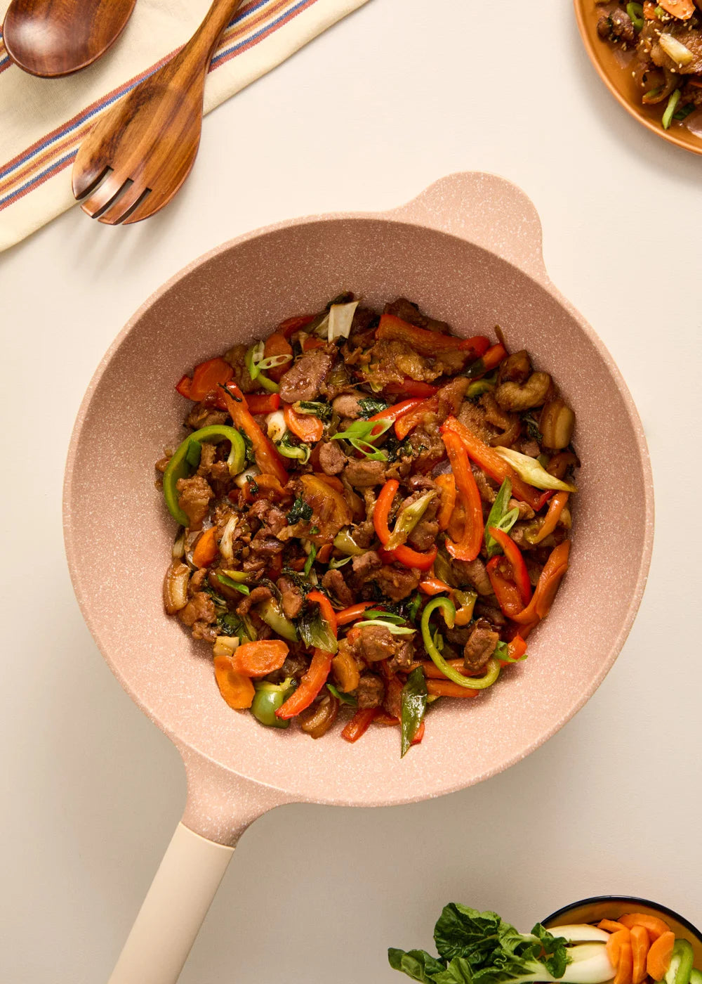 Wok Studio - Wok En Aluminium Moulé Avec Revêtement Céramique - Sable