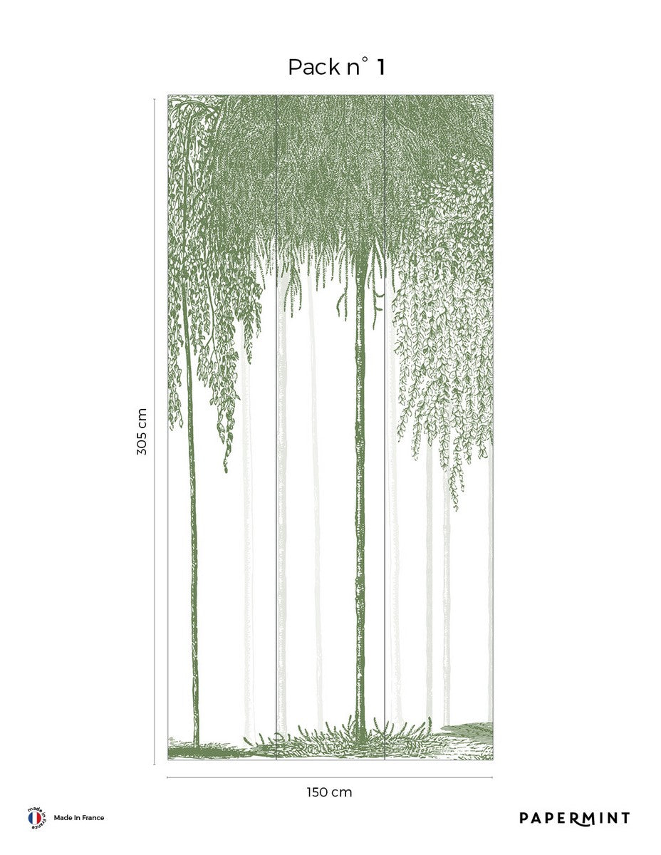 Woods Mural - Forest Green