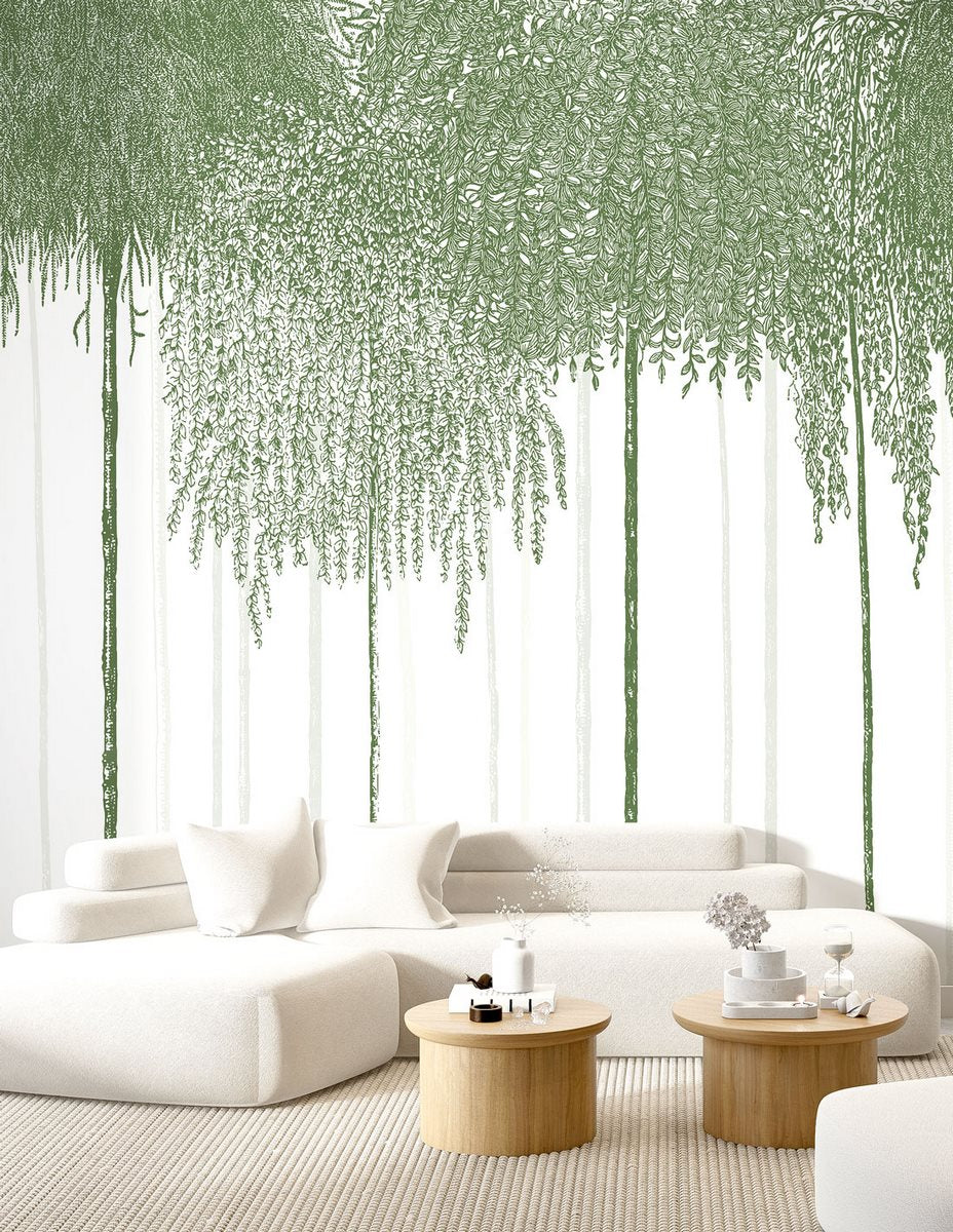 Woods Mural - Forest Green