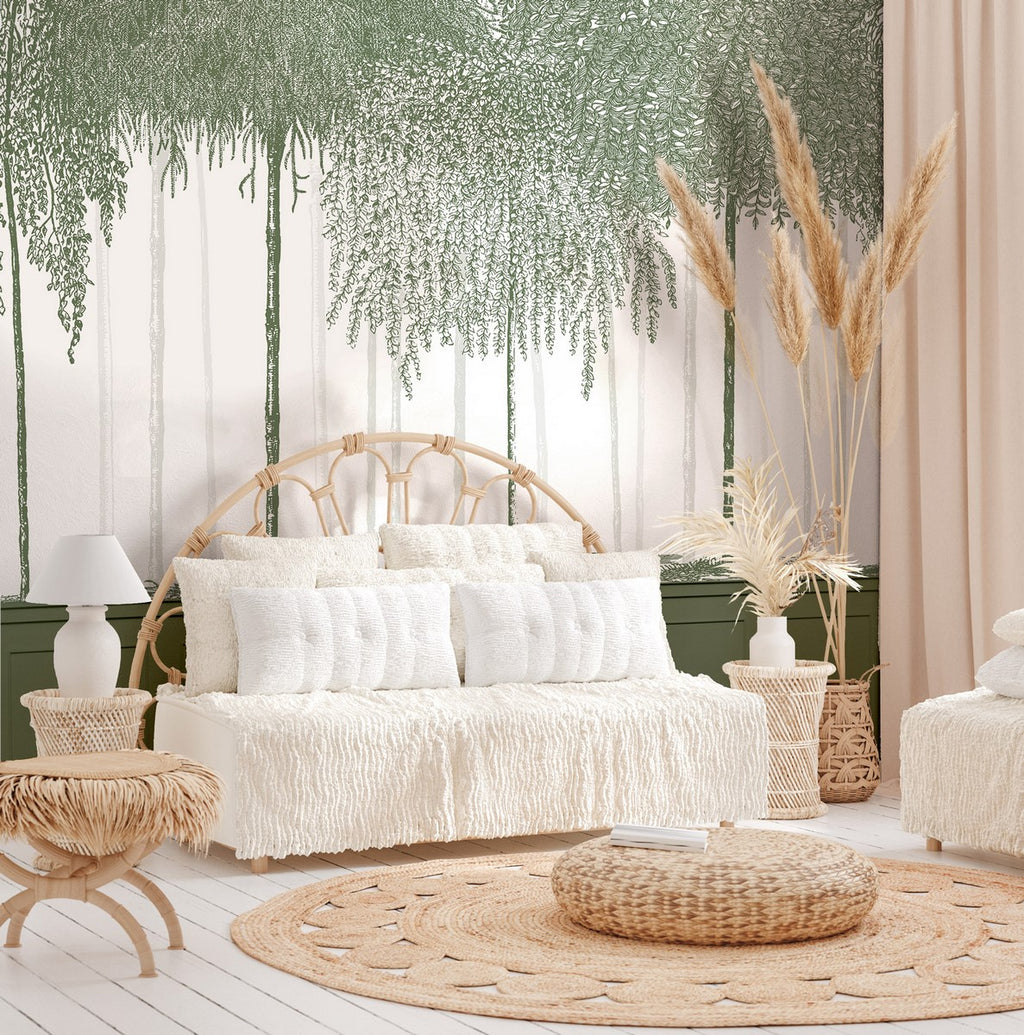 Woods Mural - Forest Green