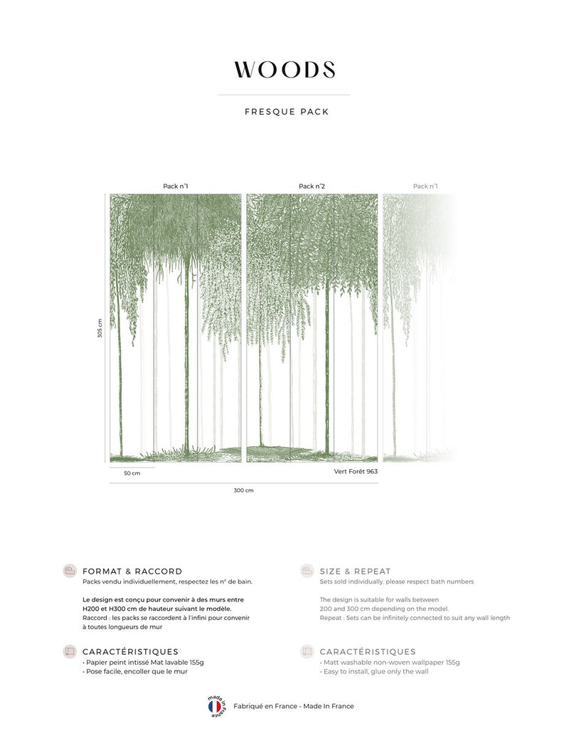 Fresque Woods - Vert Forêt