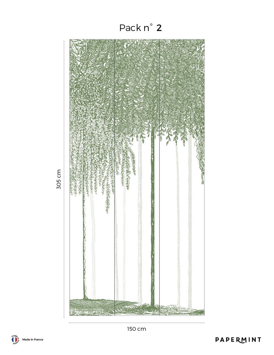 Woods Mural - Forest Green