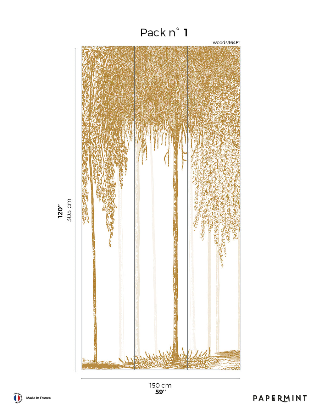 Väggmålning Woods - Ockra