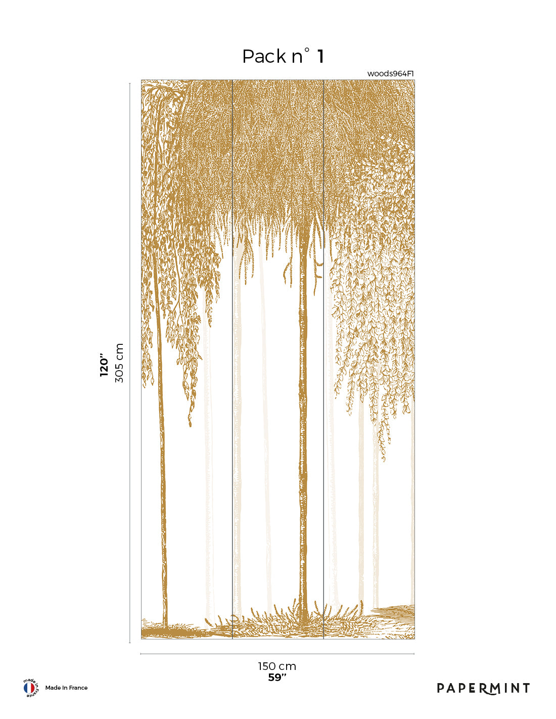 Väggmålning Woods - Ockra