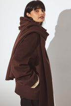 Cappotto Wool Blend Scarf Detail Short - Marrone
