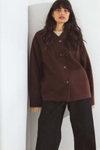 Cappotto Wool Blend Scarf Detail Short - Marrone