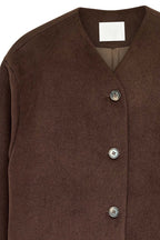 Cappotto Wool Blend Scarf Detail Short - Marrone