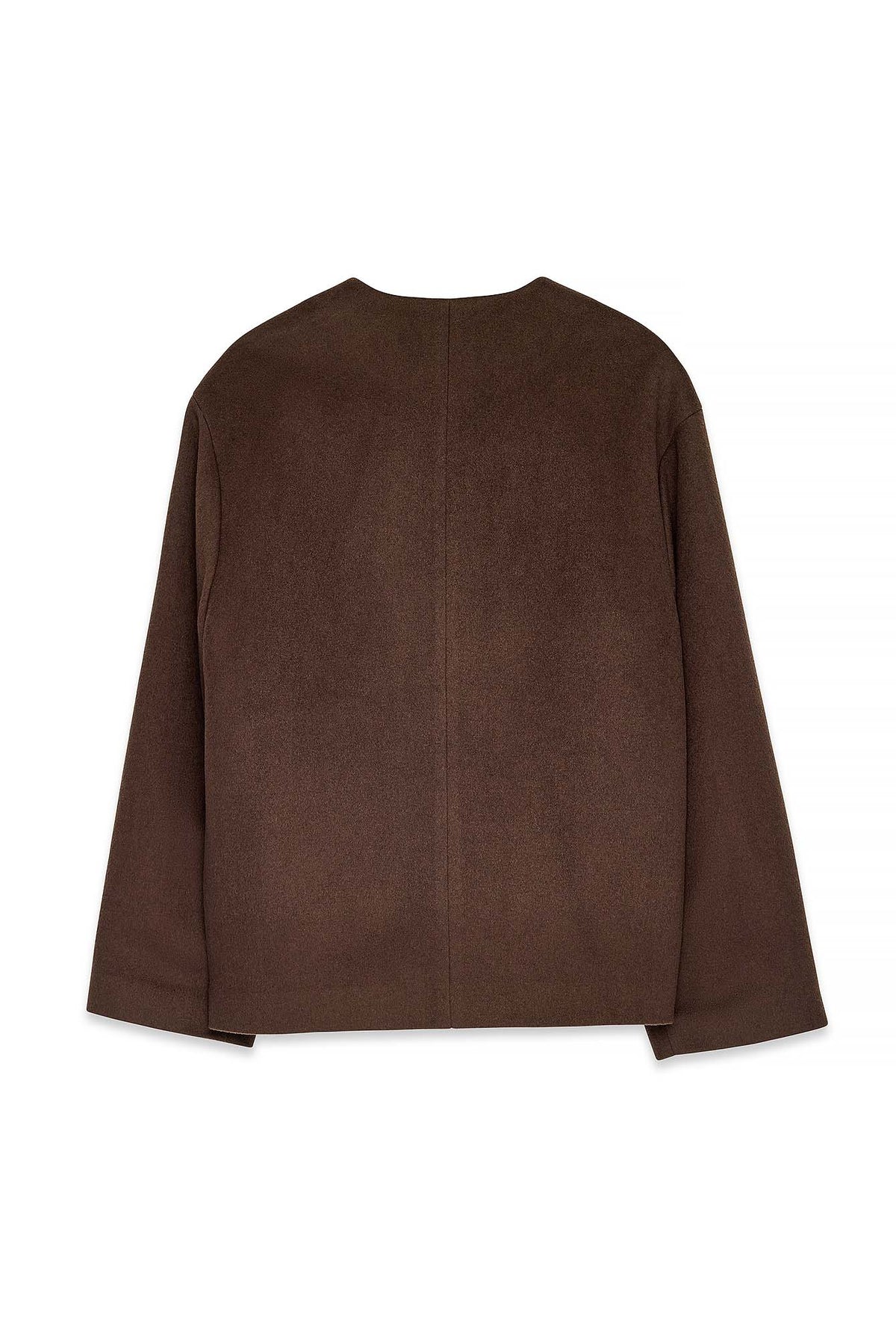 Cappotto Wool Blend Scarf Detail Short - Marrone