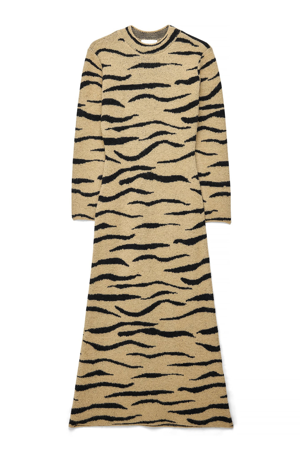 Robe Longue En Maille De Laine Mélangée Multicolore