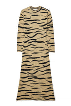Robe Longue En Maille De Laine Mélangée Multicolore
