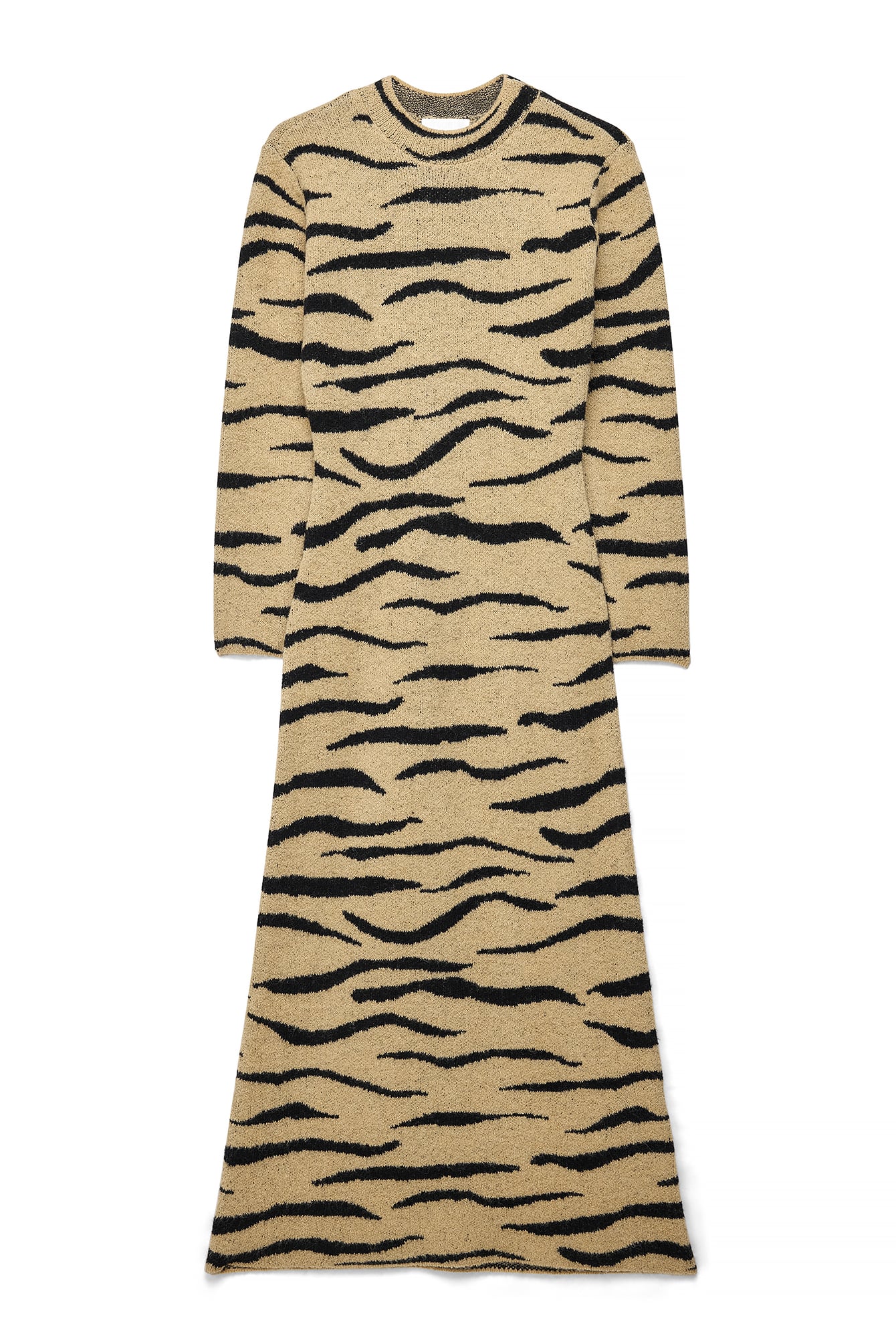 Robe Longue En Maille De Laine Mélangée Multicolore