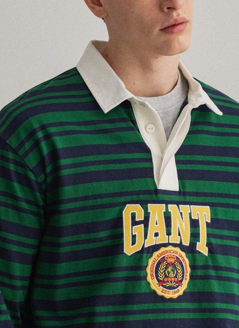 Gant - Polo World Crest Heavy Rugger - Forest Green - Homme