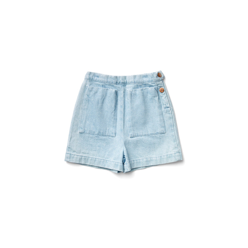 Short Odile light denim - Sélection Soor Ploom à retrouver sur amaetc.com, concept store eco friendly pour enfants