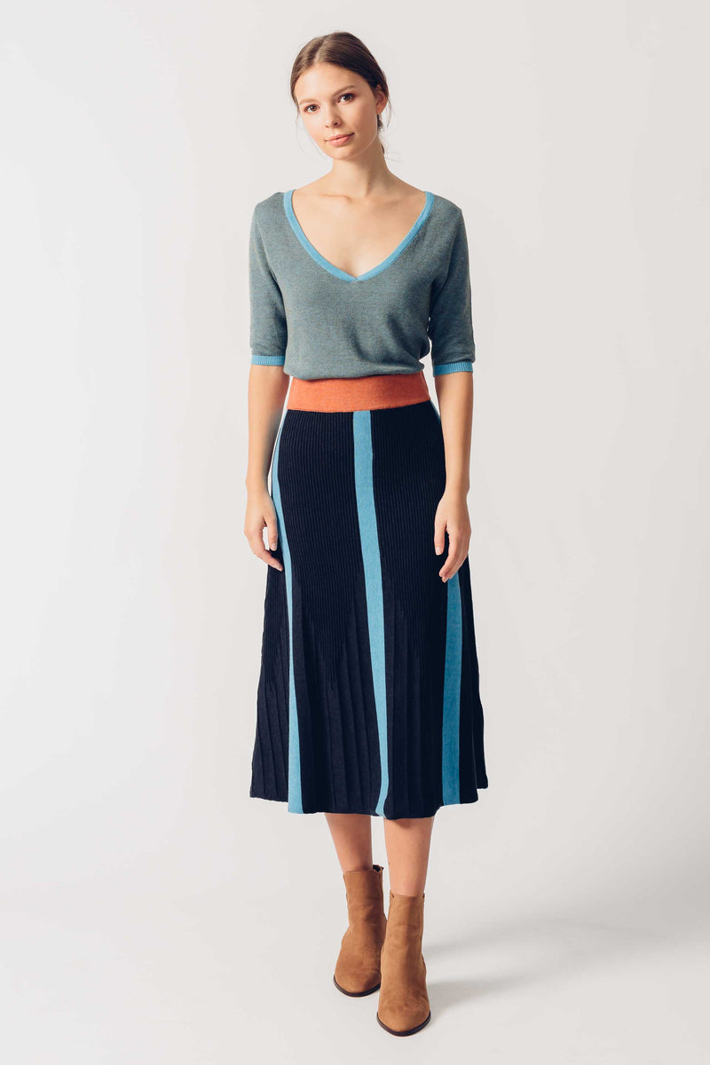 Hekate Skirt - Graphite Blue