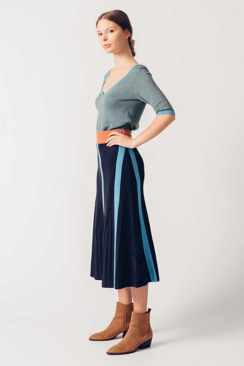 Hekate Skirt - Graphite Blue