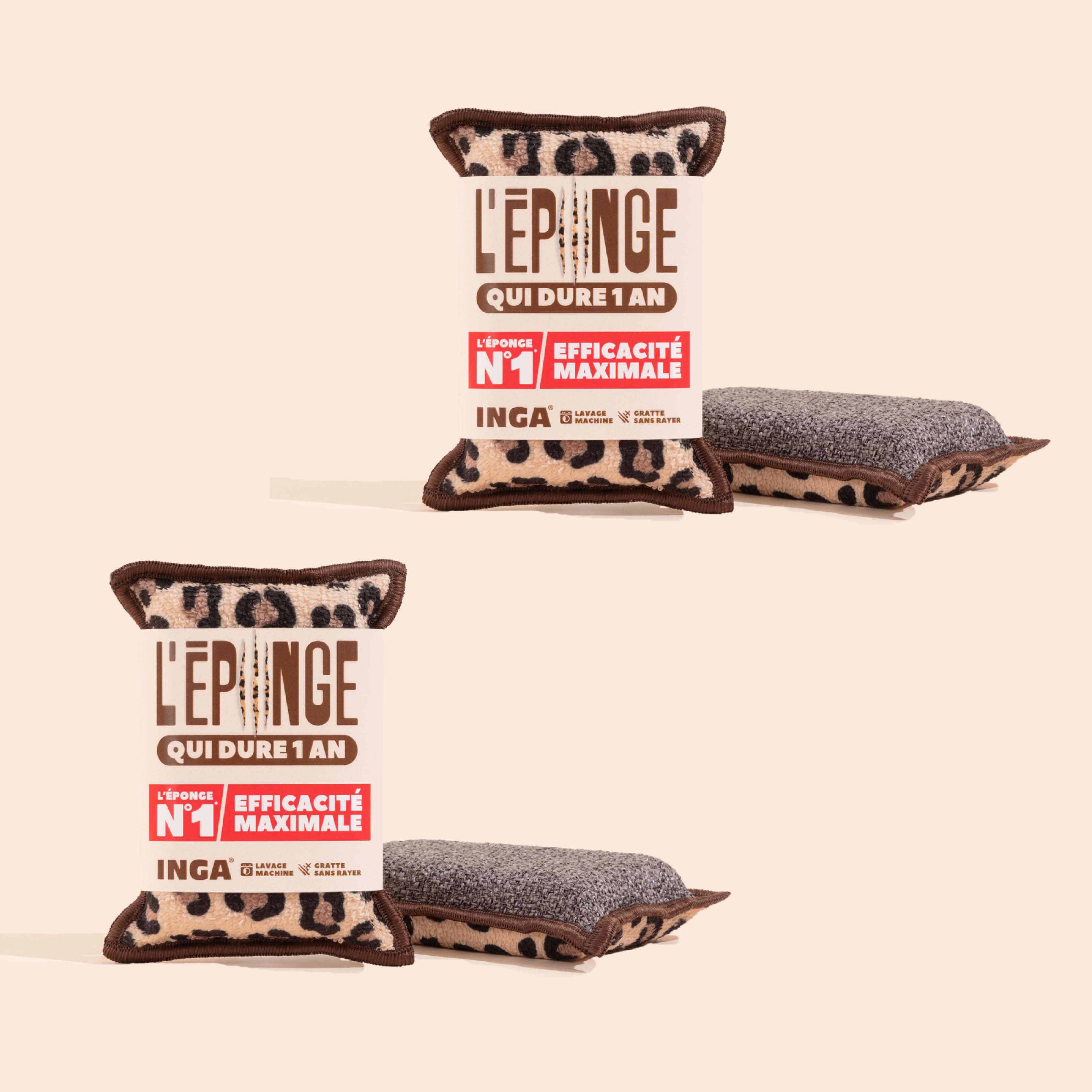 Duo d'Éponges Léopard