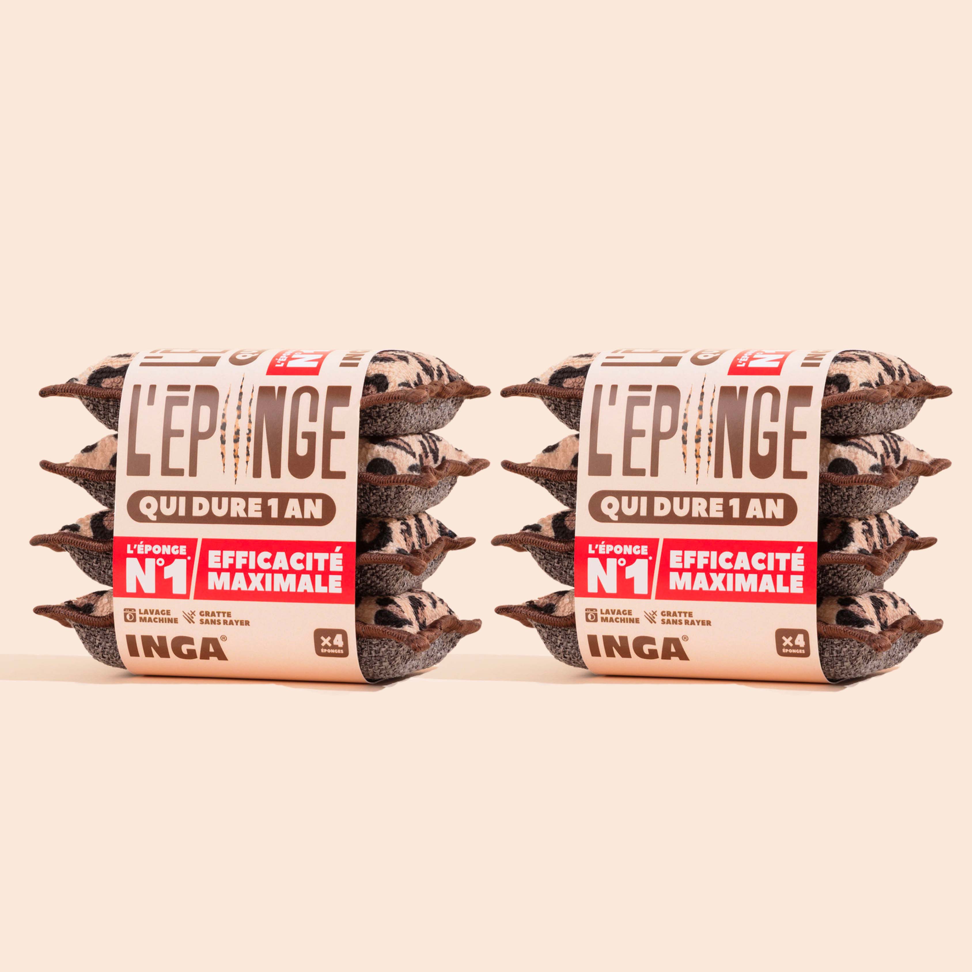 Éponges Lavables 4 Léopard