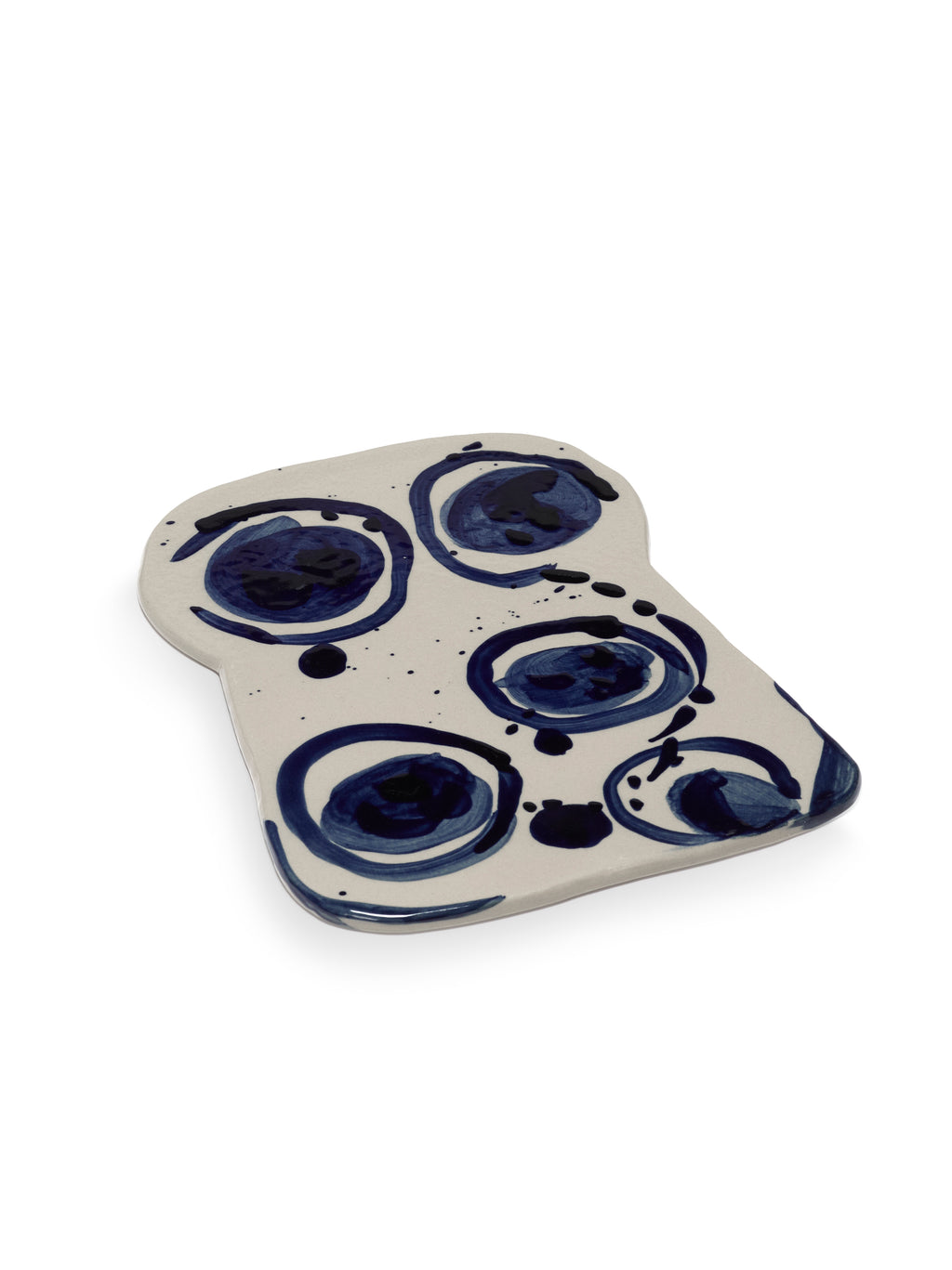 Sophia - Lot De 2 Plats De Service - Grès - Beige Bleu