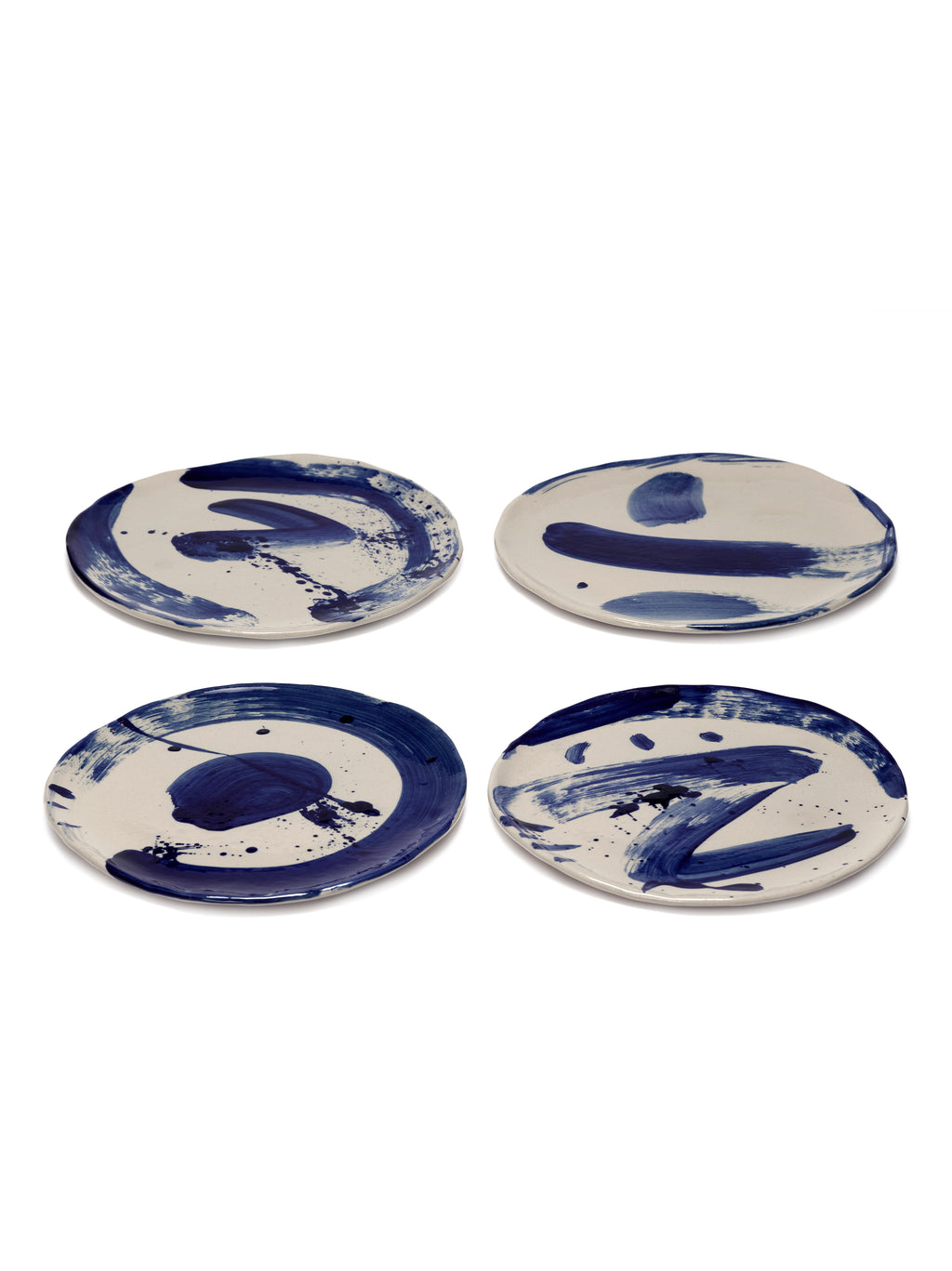 Sophia - Assiette De Petit-déjeuner (lot De 4) - Grès - Beige Bleu